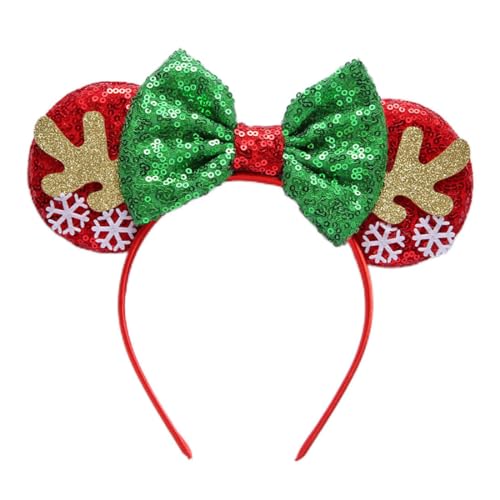 JUSTUSNX JUSTUNX Christmas Headband Pailletten Schmetterling Krawatte Haarband Weihnachten Party Zubehör für Frauen Mädchen (D) von JUSTUSNX