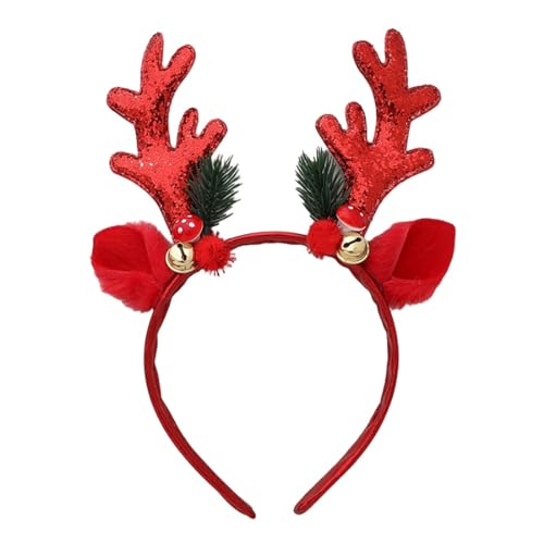 JUSTUNX Christmas Headband Reindeer Horn Hair Band Weihnachten Party Zubehör für Frauen und Mädchen (A) von JUSTUSNX