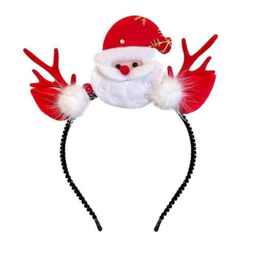 JUSTUNX Santa Claus Headband Red Reindeer Horn Hair Band Weihnachten Party Zubehör für Frauen und Mädchen (B) von JUSTUSNX