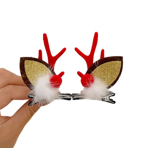 JUSTUSNX 2 Stück Christmas Hair Clips Reindeer Horns Hair Clips Elk Ear Hairpin Party Haarschmuck für Mädchen Frauen (B) von JUSTUSNX