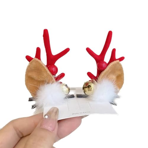 JUSTUSNX 2 Stück Christmas Hair Clips Reindeer Horns Hair Clips Elk Ear Hairpin Party Haarschmuck für Mädchen Frauen (C) von JUSTUSNX