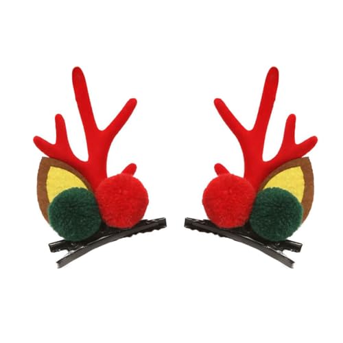 JUSTUSNX 2 Stück Christmas Hair Clips Reindeer Horns Hair Clips Elk Ear Hairpin Party Haarschmuck für Mädchen Frauen (E) von JUSTUSNX