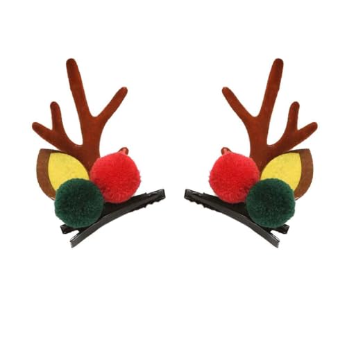 JUSTUSNX 2 Stück Christmas Hair Clips Reindeer Horns Hair Clips Elk Ear Hairpin Party Haarschmuck für Mädchen Frauen (F) von JUSTUSNX