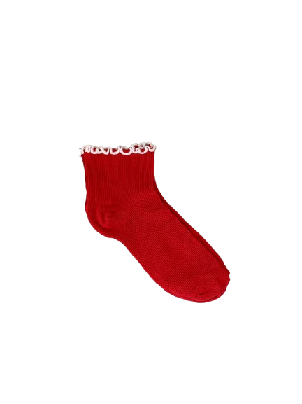 Red Ruffle Socks von JUTELAUNE