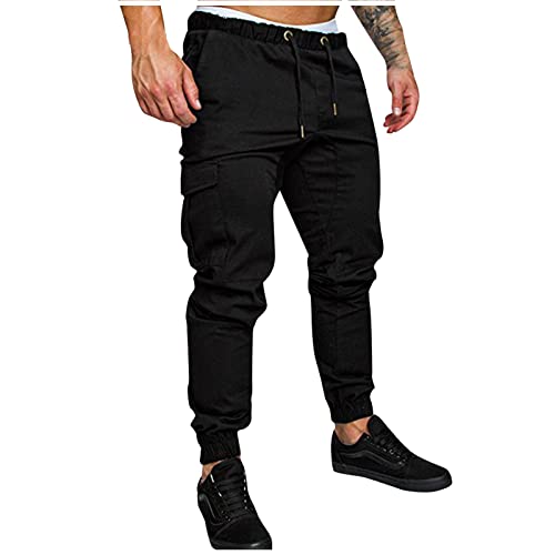 JUTOO Motorradhose Herren, Jogginghose Baumwolle Sweathose Warm Fleece Large Sweatpants Plüsch Verdickt Hosen Casual Pants Baggy Jeans Schwarz Elegante Jogginghose (4XL, Black) von JUTOO