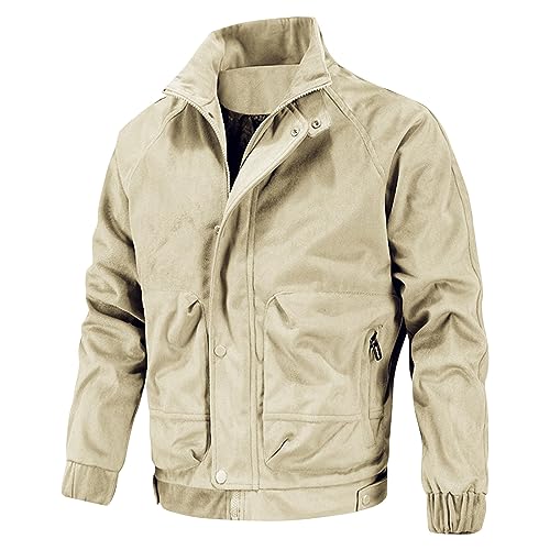 JUTOO Rain Jacket, Herren Wasserdicht Atmungsaktiv Dünne Regenmantel Leichte Jacke Windbreaker Winter Men Softshelljacke Regenjacke Sport Anorak Männer Men'S Raincoats Regenjacke (XL, Khaki) von JUTOO