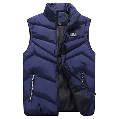 JUTOO Veste Herren, Steppweste Winter Leichte Winddicht Outdoor Casual Warme Jacke Ärmellose Sportweste Herren Westen Sommer Anzug Sportlich Weste Herrn Vest Männer Vest (XL, Blau) von JUTOO