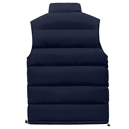 JUTOO Winter Wärme Dicke Herren Weste Reißverschluss, Premium Wasserabweisend Ärmellose Outdoorjacke Steppweste Security Tracht Biker Outdoor Vest Weste Mit Stehkragen(6XL, Blue) von JUTOO