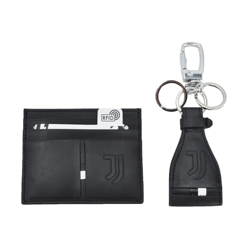JUVENTUS Herren 133448 Juve Set aus Kreditkartenetui und Schlüsselanhänger aus 100% Leder von JUVENTUS