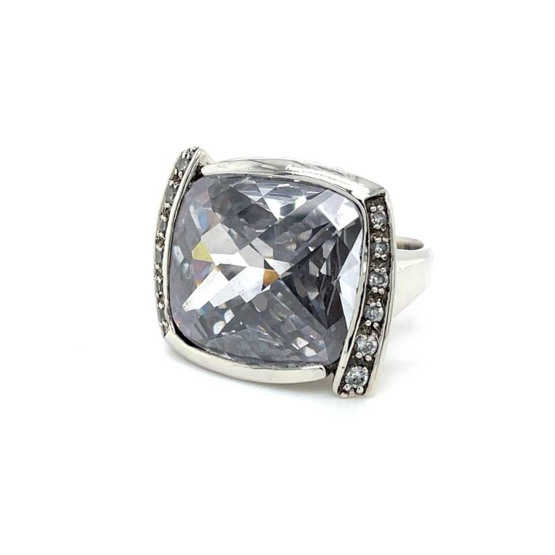 Solitär Ring Sparkling Cubic Mit 12 Zirkonia in Silber 925 von JUWEL1DE