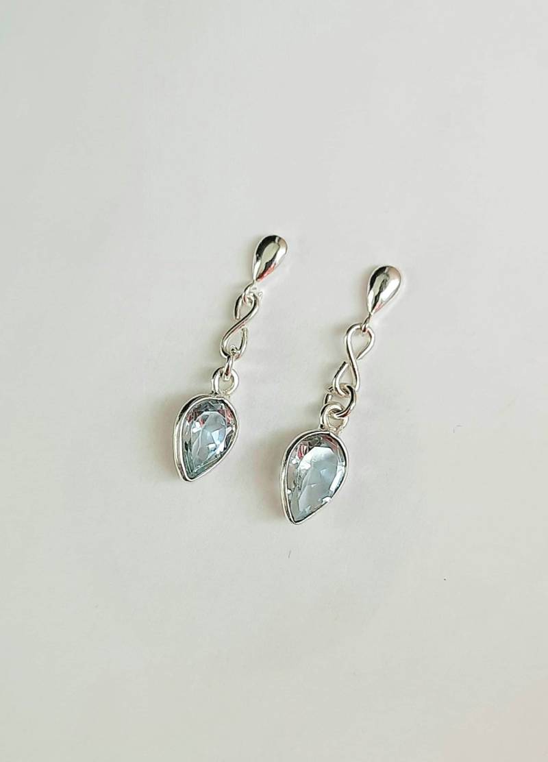 Infinity Ohrstecker Mit Blautopas Und 925Er Silber. Ohrringe Blauem Edelstein von JUWELUNDCHARME