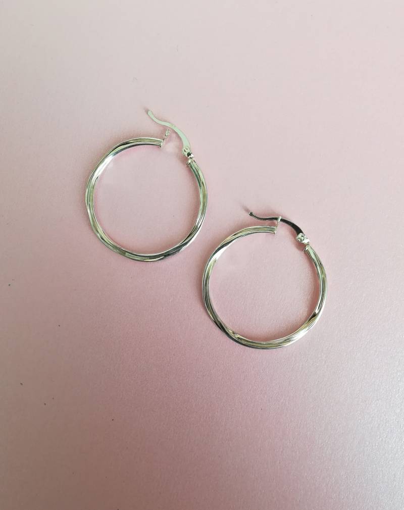 Moderne Creolen Aus 925Er Silber, Große Ohrringe Rund von JUWELUNDCHARME