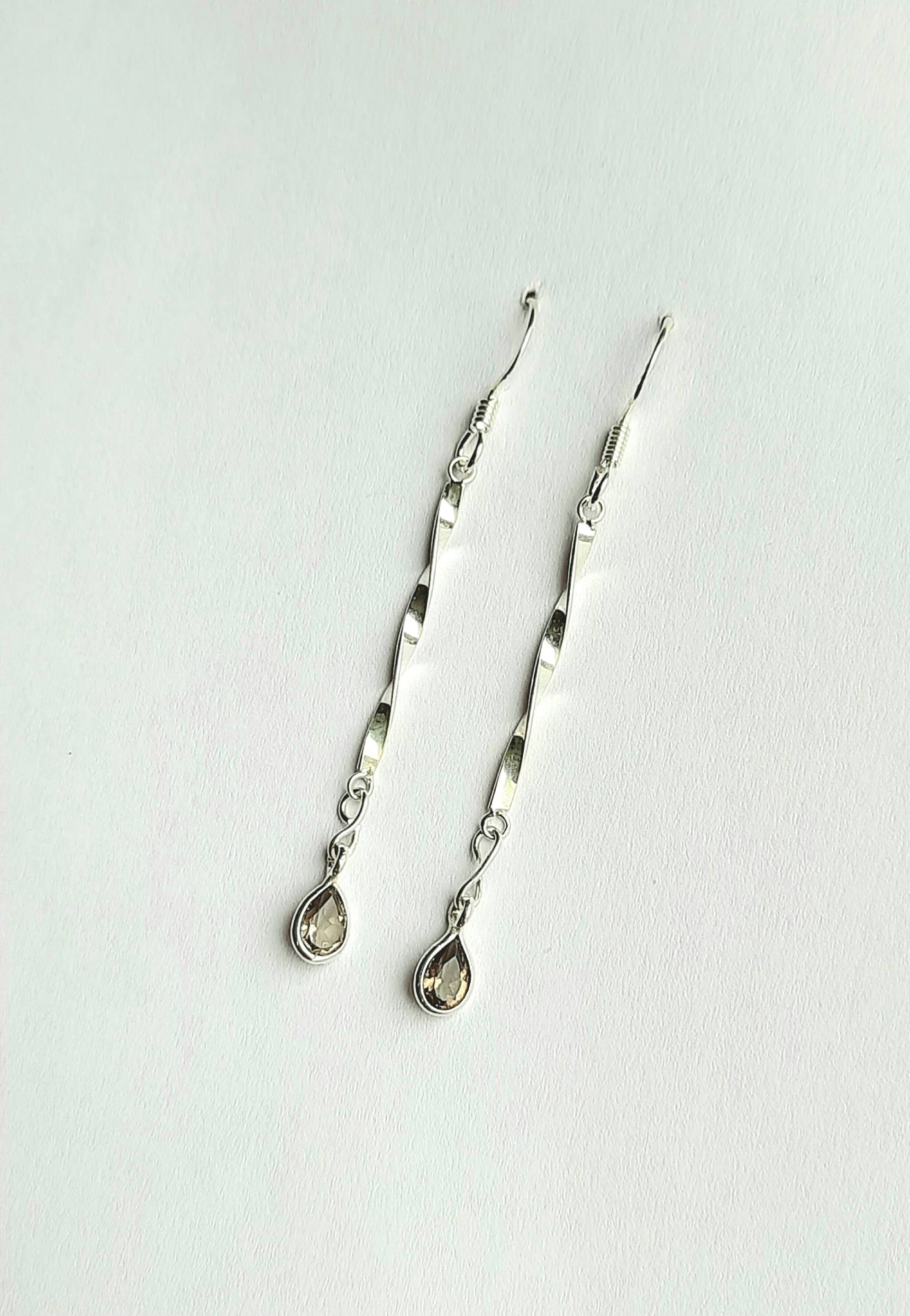 Rauchquarz-Ohrringe Aus 925Er Silber Mit Braunem Edelstein von JUWELUNDCHARME