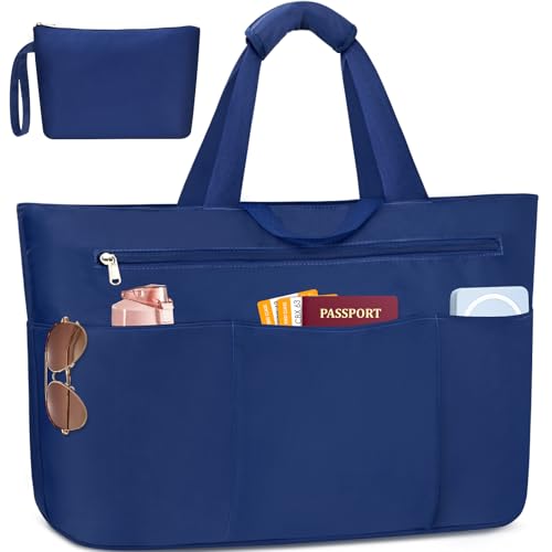 JUYANO Handtasche Damen Große Shopper Tasche Strandtasche XXL Familie mit Reißverschluss, Wasserdicht Tote Bag Faltbar Mehrere Taschen Badetasche Damen Saunatasche für Strand Pool Shopper Reisen 45L von JUYANO