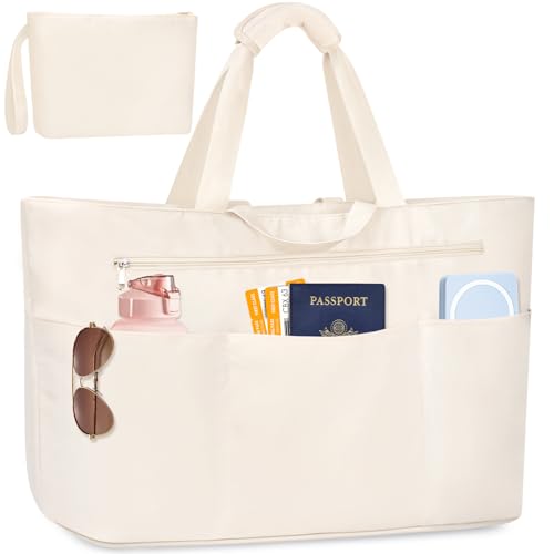 JUYANO Handtasche Damen Große Shopper Tasche Strandtasche XXL Familie mit Reißverschluss, Wasserdicht Tote Bag Faltbar Mehrere Taschen Badetasche Damen Saunatasche für Strand Pool Shopper Reisen 45L von JUYANO
