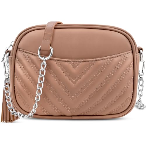 JUYANO Umhängetasche Damen klein, Stylisch PU Leder Crossbody Bag Damen Schultertasche Handy Umhängetasche mit Kartenschlitz Verstellbar Abnehmbar Schultergurt Schwarz von JUYANO