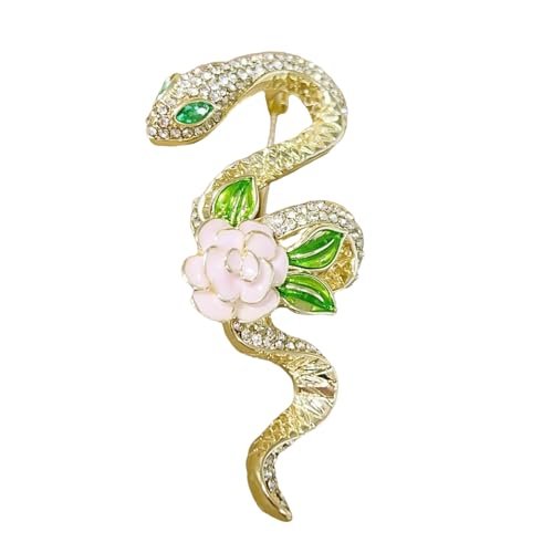 JUYAXIN Anspruchsvolle Kamelien-Brosche Vintage Strass Kleine Schlange Brosche Pin Business Büro Zubehör, Metall von JUYAXIN