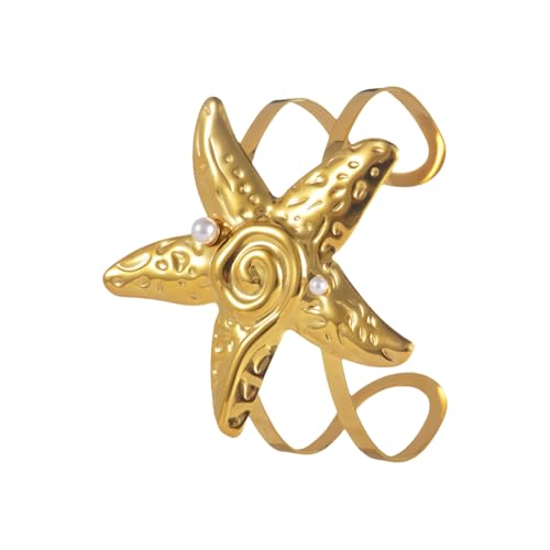 JUYAXIN Küsteninspirierter Strandstil, verstellbare Seesternmuschel, Edelstahl, Schmuck, Handgelenk-Accessoire, modernes Edelstahlgehäuse, Einheitsgröße, Wie beschrieben JUYAXIN Küsteninspirierter Strandstil, verstellbare Seesternmuschel, Edelstahl, Schmuck, Handgelenk-Accessoire, modernes Edelstahlgehäuse, Einheitsgröße, Wie beschrieben von JUYAXIN
