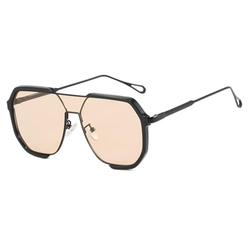 JUYAXIN Leichte Schutzbrille, stoßfeste Gläser, Fahrräder, Sonnenbrille für tägliche Outdoor-Aktivitäten, modisches Fahren, Schwarzer Rahmen, Champagner von JUYAXIN