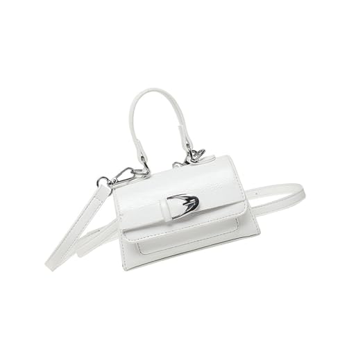 JUYAXIN Moderne kleine Umhängetasche mit Metallbeschlägen, funktionale Handtasche, kompakte Schultertasche für Damen und Mädchen, leichte Reise-Umhängetasche, weiß, One Size von JUYAXIN