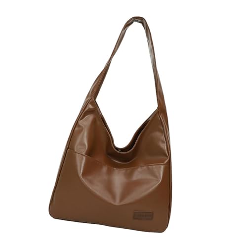JUYAXIN Retro-Umhängetasche, leichte Handtasche, geräumige PU-Unterarm-Geldbörse für Damen, tägliches Pendeln, Reisen, bequem, breiter Riemen, khaki, One Size von JUYAXIN