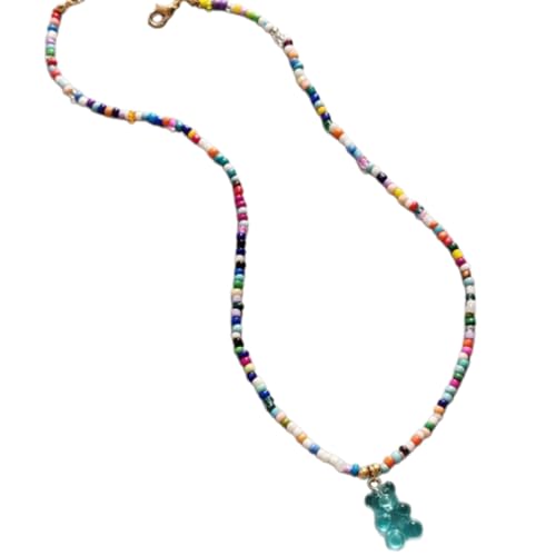 JUYAXIN Verspielte Bär-Halskette mit Reisperlen, stilvoller Bären-Anhänger, elegante Perlen-Halsschmuck für den täglichen Gebrauch JUYAXIN Verspielte Bär-Halskette mit Reisperlen, stilvoller Bären-Anhänger, elegante Perlen-Halsschmuck für den täglichen Gebrauch von JUYAXIN