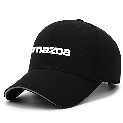 Hut Basecap Herren Maz-da, Freizeit Verstellbar Baseballcap aus Baumwolle, Baumwolle Outdoor Running Freizeit Mütze-Black||One Size von JUZBOM