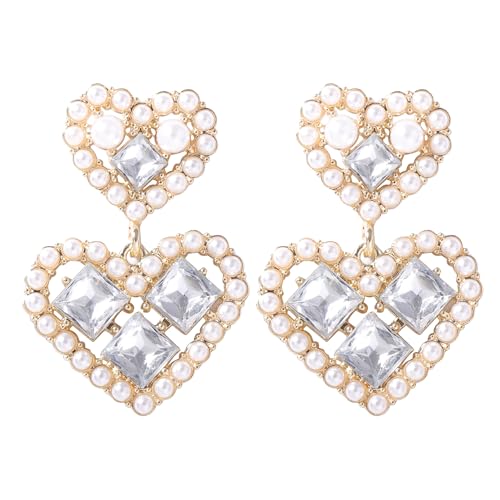 JUZICHEN Bunte Ohrringe Gross, Statement Glitzer Große Ohrringe, Modeschmuck Ohrring Bunt Hängend (Stil F2) von JUZICHEN