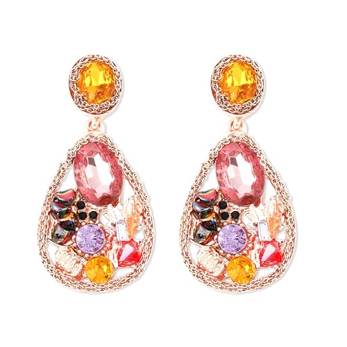 JUZICHEN Bunte Ohrringe Groß - Statement Glitzer Ohrringe Bunt Hängend, Modeschmuck (Stil G) von JUZICHEN