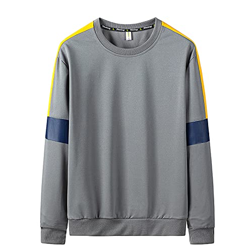 Herren Sweatshirt Basic Rundhalsausschnitt Casual Sweatshirt Herren Pullover Rundhals Langarm Slim Fit Training Hoodie Pulli Hochwertige Baumwolle Männer Longsleeve Langarmshirt Shirt Mit O-Ausschnitt von JUZILO