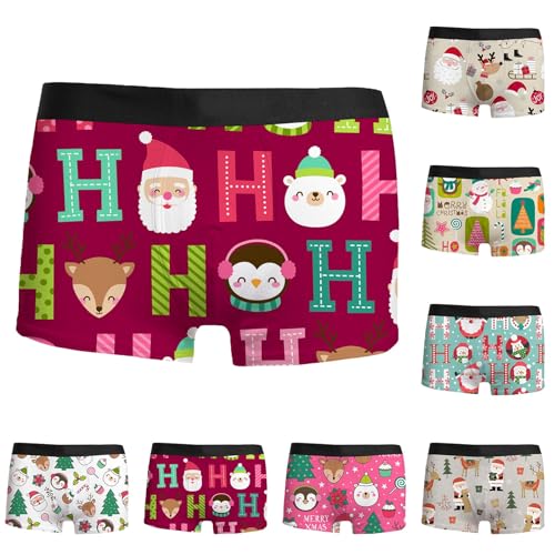 JUZILO s Ofertas My s Weihnachts Boxershorts Herren Lustige Weihnachts-Print Unterwäsche Niedliche Funky Christmas Shorts Atmungsaktiv Bequeme Unterhosen von JUZILO