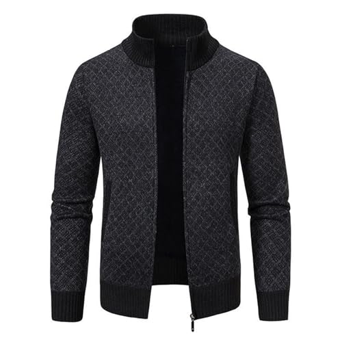 JUZILO Herren Strickjacke Pullover Stehkragen Reißverschluß Outwear Fleecejacke Klassisch Weich Gestrickt Mantel mit Taschen von JUZILO