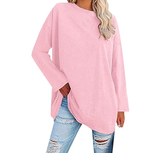 Sweatshirt Damen Pullover Bunt Damen Print Oversize T-Shirt Sleepshirt S-3Xl Langarmshirts Für Damen Pullover Lila Drucken Pullover Damen Pullover Rot Damen von JUZILO
