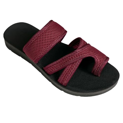 Orthopädische Sandalen Damen Sommer Mesh Strandsandalen Bequem Atmungsaktive Mesh-Flip-Flops Schöne Sport Outdoor Wandersandalen Orthopädische Pantoletten von JUZILO