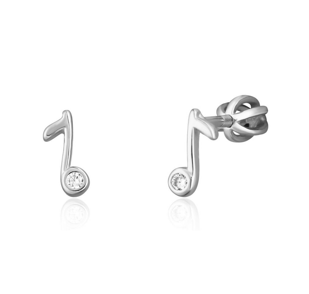 JVD Fingerring Silberne Nota-Ohrringe für Mädchen mit Zirkonen SVLE1825XH2BISR von JVD