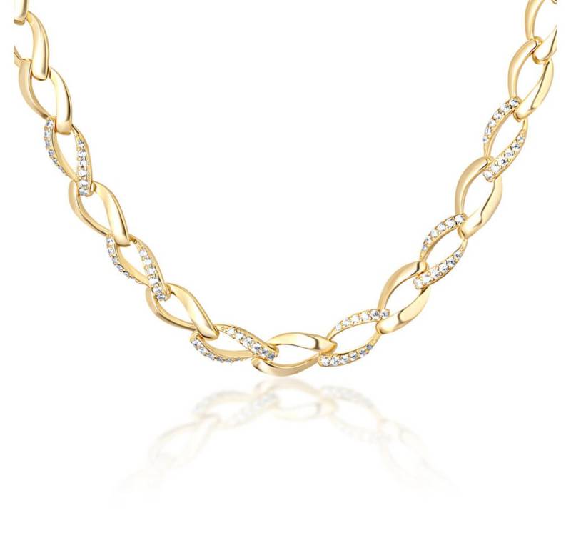 JVD Kette mit Einhänger Solid gold-plated chain with zircons SVLN0205SH2GO42 von JVD