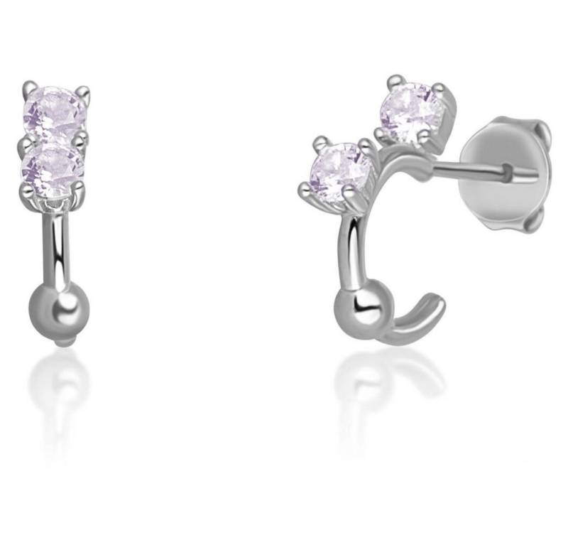 JVD Ohrring-Set Silver earrings circles with light purple zircons SVLE0701XH2F200 von JVD