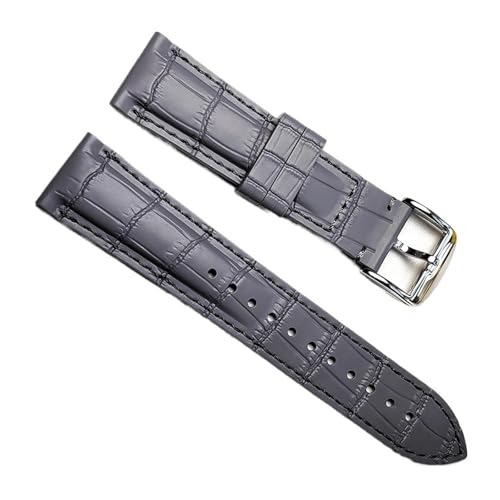 20 21 22 mm for Seiko, kompatibel mit CITIZEN, Longines, Omega, Tissot, Jaeger-LeCoultre, TAGHeuer HQ, Lederarmband, Uhrenarmband(Grey) von JVEIWAD