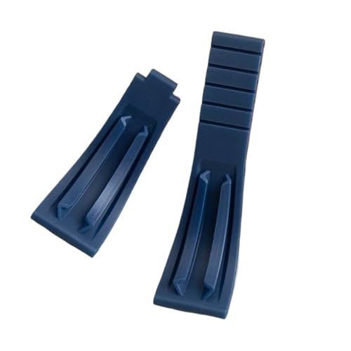 JVEIWAD 20 mm 21 mm weiches Gummiarmband, kompatibel mit Rolex-Armband GMT OYSTERFLEX Daytona Submariner GMT Yacht-Master Faltschließe(Blue,20mm) von JVEIWAD