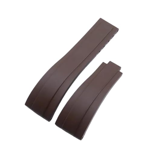 JVEIWAD 20 mm 21 mm weiches Gummiarmband, kompatibel mit Rolex-Armband GMT OYSTERFLEX Daytona Submariner GMT Yacht-Master Faltschließe(Brown,20mm) von JVEIWAD