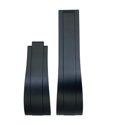 JVEIWAD Gummi-Armband kompatibel mit Rolex 18 mm 19 20 21 Daytona Submariner GMT Datejust Explorer Yacht Master Uhrenarmbänder(Black,18MM_BLACK BUCKLE) von JVEIWAD