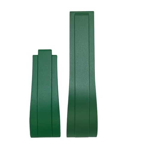 JVEIWAD Gummi-Armband kompatibel mit Rolex 18 mm 19 20 21 Daytona Submariner GMT Datejust Explorer Yacht Master Uhrenarmbänder(Green,18MM_BLACK BUCKLE) von JVEIWAD