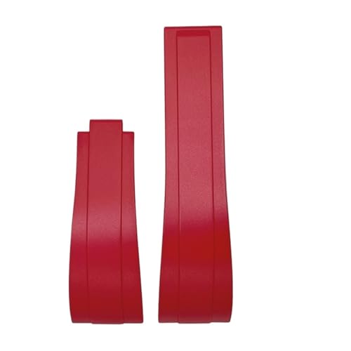 JVEIWAD Gummi-Armband kompatibel mit Rolex 18 mm 19 20 21 Daytona Submariner GMT Datejust Explorer Yacht Master Uhrenarmbänder(Red,21MM_SILVERY GOLDEN) von JVEIWAD