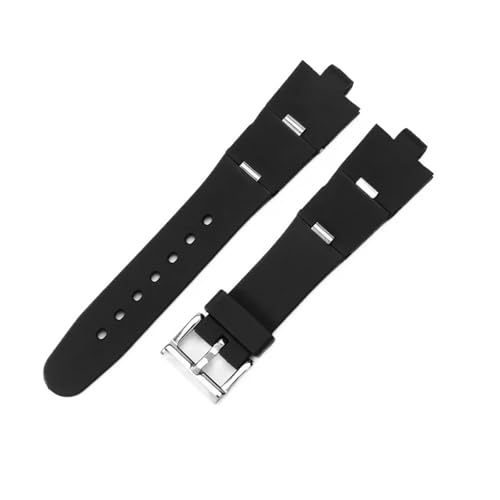 JVEIWAD Kompatibel mit DP42C14SVDGMT Konvexes Silikonarmband Armband Zubehör 22 * 8mm 24 * 8mm Gummiband Männer und Frauen(Coal Black) von JVEIWAD