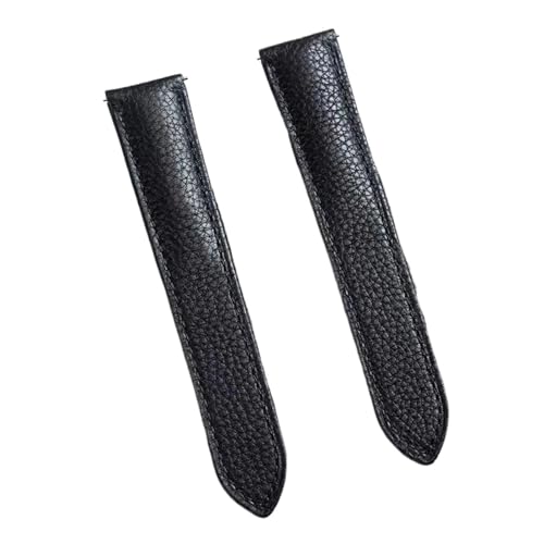 JVEIWAD Kompatibel mit Ersatz-Lederarmband OriginalTKDouble Tail Uhrenzubehör weichem SOLOSeries Litchi Pattern Rindsleder-Uhrenarmband(Black -Rose Gold Buc,20-18mm) von JVEIWAD