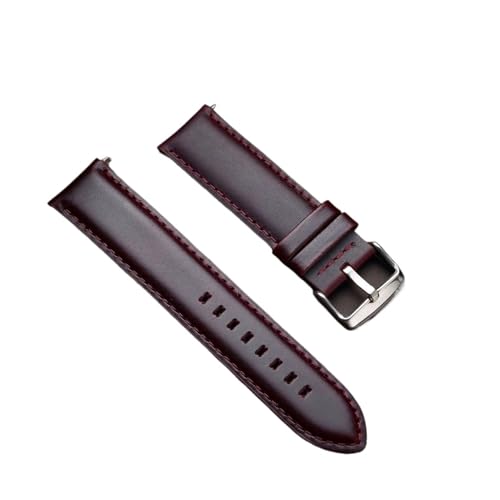 JVEIWAD Leder-Retro-Armband 18 mm 20 22 24 26 Braunes Armband Damen Herren Universalarmband Kompatibel mit DW-Schnellverschlussarmband(Red,22mm) von JVEIWAD