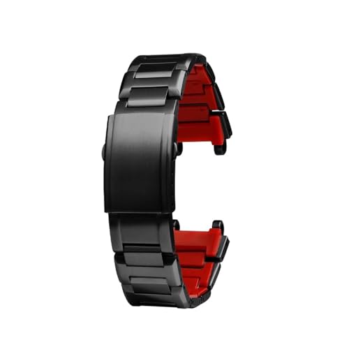 Kompatibel mit CASIO G-SHOCK MTG-B1000 MTG-G1000 316L Edelstahl Armbanduhr Strap Metall Armband for Männer Uhr Zubehör(Black-RED) von JVEIWAD
