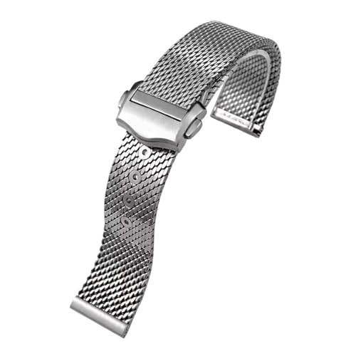 Milan Mesh Uhrenzubehör Band Kompatibel mit Omega Kompatibel mit Seamaster 300 007 Armbändern 20mm Observatory Doppel-Schnappschnalle Armband von JVEIWAD