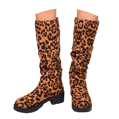 JVHYANFUL Stiefeletten Damen Trachten Elegant Wildleder Halbstiefel Spitz Schlupfschuhe Mittelalter Stiefel Mit Schnalle Absatz Ankle Boots Halbhoch Westernstiefel Damenstiefel Trachtenschuhe von JVHYANFUL