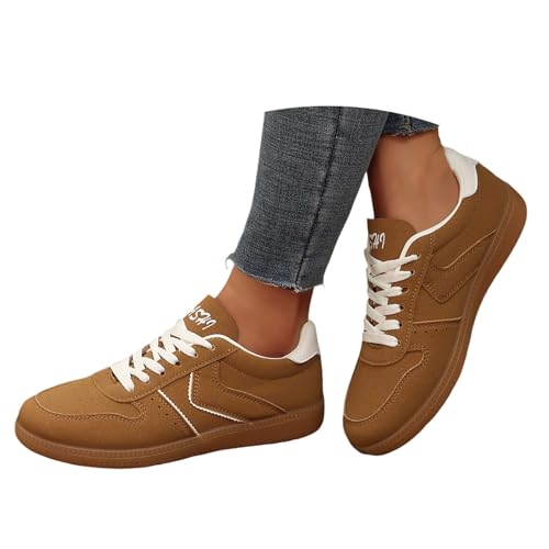 Sneaker Damen Retro Turnschuhe Stoffschuhe Tennis Und Skateboarden Klassische Mit Schnürsenkeln Halbschuhe Gummisohle Sportschuhe Freizeit Damenschuhe Weite H Freizeitschuhe Flach Trachtenschuhe von JVHYANFUL
